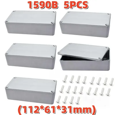 Miwayer 5Pcs/1590B Guitar Effects Enclosure with Screws Aluminum Effects Pedal Enclosure Replacement Musical Instrument Kit