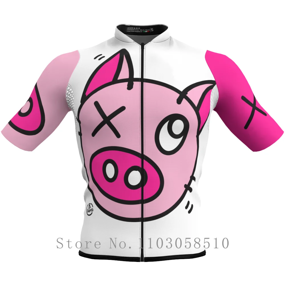 Slopline Herren-Radtrikot, PRO-Level, schnell trocknend, atmungsaktiv, Herren-Radsport-Trikot, langlebige Fahrradbekleidung, rosa Schwein für Herren, UPF50+ Image