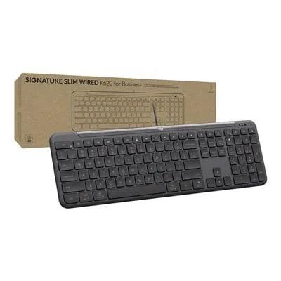 Logitech K620 Signature Slim Wired Keyboard for Business, Brown Box