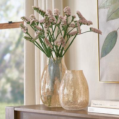 Amber Crackled Glass Vase - Large (11-3/4") - Grandin Road
