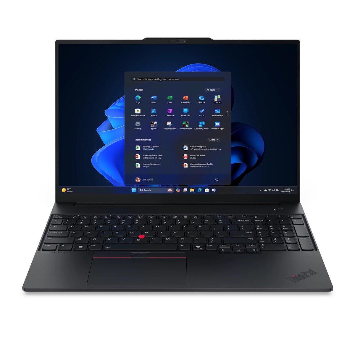 Lenovo ThinkPad E16 G3 (Black, 16" WUXGA, Intel® Core™ Ultra 7 255H, 32 GB RAM, 1 TB SSD) mit Windows 11 Pro Image