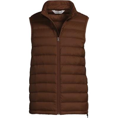 Wanderweight Down Ultralight Packable Gilet, Men, size: 50-52, regular, Brown, Polyester/Nylon/Down, by Lands' End