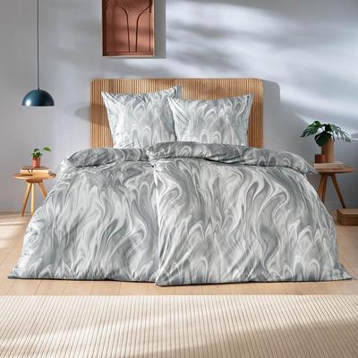 Bettwäsche ESTELLA "Klaas", grau, B/L: 135cm x 200cm, , Mako-Interlock-Jersey, B/L: 80cm x 80cm, Mako-Interlock-Jersey, Obermaterial: 100% Baumwolle, Bettwäsche Image