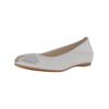 Ballerina GABOR "Gabor Ballerinas Nappaleder", Damen, Gr. 39, weiß (weiß, silber), Nappaleder, casual, Schuhe