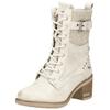 Schnürstiefelette MUSTANG SHOES "Mustang Shoes Stiefelette Lederimitat/Textil", Damen, Gr. 41, weiß (ivory), Lederimitat, Textil, casual, Schuhe