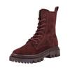 Schnürstiefelette TAMARIS "Tamaris Stiefelette Veloursleder", Damen, Gr. 38, rot (merlot), Veloursleder, casual, Schuhe