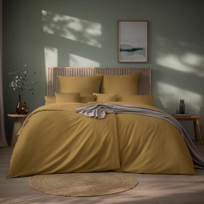 Bettwäsche ESTELLA "Valetta", gold (altgold), B/L: 135cm x 200cm, , Mako-Satin, B/L: 80cm x 80cm, Mako-Satin, Obermaterial: 100% Baumwolle, Bettwäsche Image