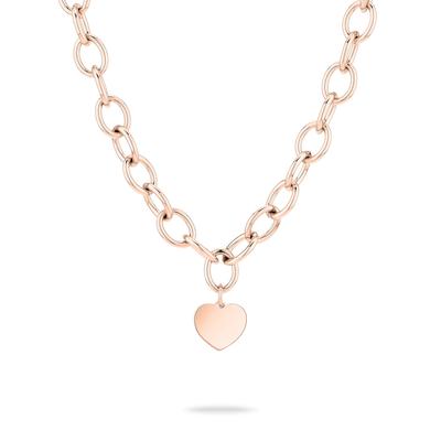Kette mit Anhänger LIEBESKIND BERLIN "Schmuck Edelstahl My Heart Herz LJ-1606 LJ-1607 LJ-1608 LJ-1609", rosa (roségoldfarben), Halsketten, Damen, Edelstahl, L: 45cm B: 10mm, B:10mm Image