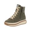 Ankleboots RIEKER "Rieker Stiefelette Glattleder", Damen, Gr. 38, grün, Glattleder, casual, Schuhe