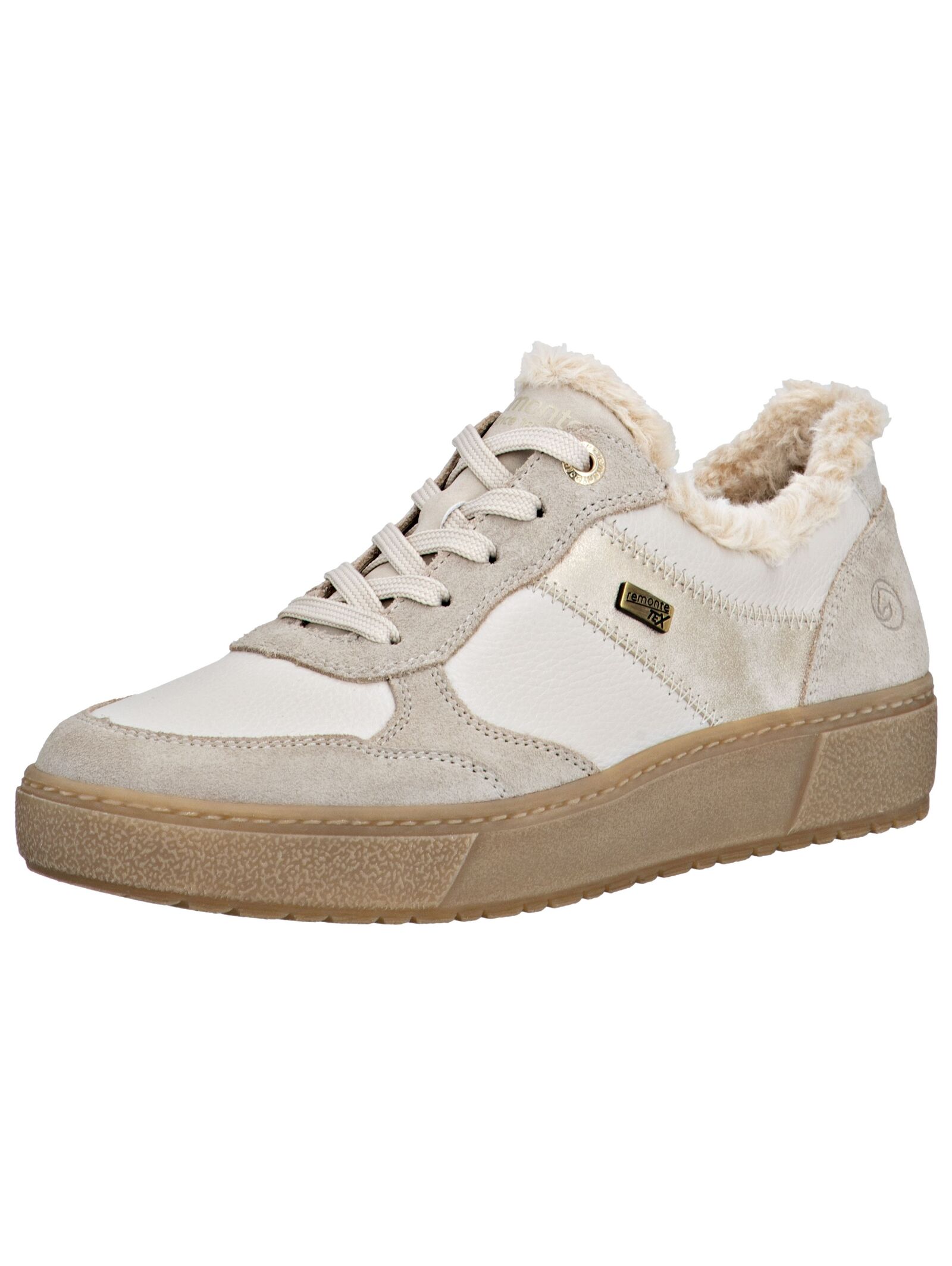 Sneaker REMONTE "Remonte Sneaker Glattleder", Damen, Gr. 37, beige, Glattleder, Schuhe