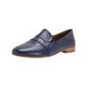 Slipper INUOVO "INUOVO Slipper Leder", Damen, Gr. 37, blau (navy), Leder, casual, Schuhe