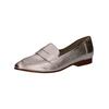 Slipper CAPRICE "Caprice Slipper Leder", Damen, Gr. 39, grau (metallic), Leder, casual, Schuhe