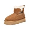 Plateaustiefelette MUSTANG SHOES "Mustang Shoes Stiefelette Veloursleder", Damen, Gr. 41, braun (cognac), Veloursleder, casual, Schuhe