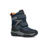 Winterstiefel GEOX "J HIMALAYA BOY B ABX", Kinder, Gr. 33, blau (navy, orange), Textil, Synthetik, sportlich, Schuhe, Snowboots, Klettstiefel mit Warmfutter, Größenschablone zum Download