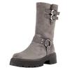 Stiefel GABOR "Gabor Stiefel Veloursleder", Damen, Gr. 38,5, braun (braun, grau), Veloursleder, casual, Schuhe