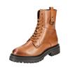 Schnürstiefelette GEOX "Geox Stiefelette Leder", Damen, Gr. 38, braun (cognac), Leder, casual, Schuhe
