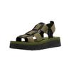 Riemchensandale FLY LONDON "Fly London Sandalen Leder/Textil", Damen, Gr. 37, grün (army), Leder, Textil, casual, Schuhe