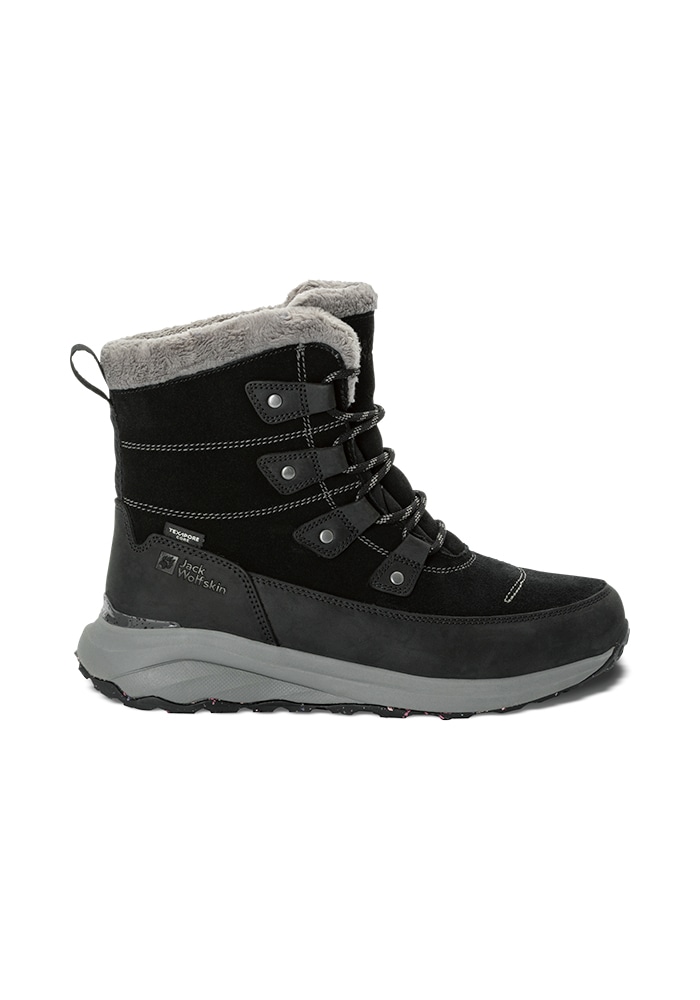 Winterboots JACK WOLFSKIN "DROMOVENTURE TEXAPORE HIGH W", Damen, Gr. UK55-EU39, Normalschaft, grau (phantom), Hauptmaterial: Synthetic; ;Second Material: Textile; Futter: Texapore Core ;Sole: Rubber / EVA; 100% Rubber/ EVA, Schuhe Winterboots