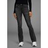 Bootcut-Jeans ARIZONA "Shaping", Damen, Gr. 21, K + L Gr, grau (dunkelgrau us), Denim/Jeans, Obermaterial: 79% Baumwolle, 19% Polyester, 2% Elasthan, Basic, schmal lang, Jeans, bootcut, Kontrastnähte, Used-Look-Waschung, niedrige Leibhöhe