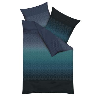 Bettwäsche KAEPPEL "Gradient", blau, B/L: 155cm x 220cm, , Mako-Satin, B/L: 80cm x 80cm, Mako-Satin, Obermaterial: 100% Baumwolle, Bettwäsche Image