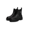 Chelseaboots TOMMY JEANS "TJW CHELSEA LEATHER BOOT", Damen, Gr. 37, schwarz, Leder, modisch, Schuhe, Blockabsatz, Schlupfboots, Stiefelette mit typischer Logoflagge