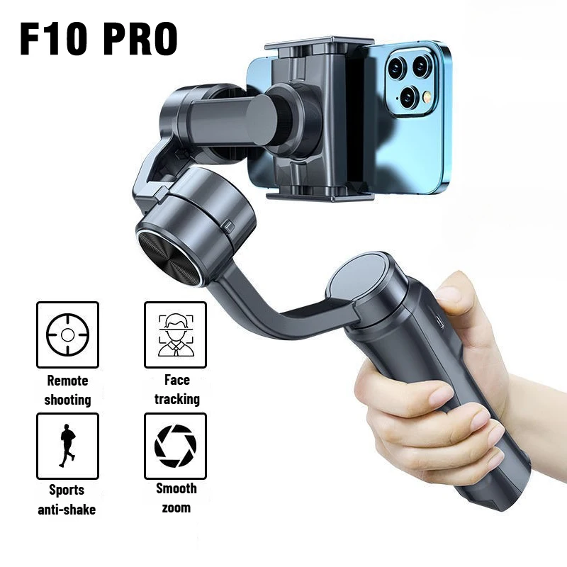 Stabilisateur de téléphone portable F10 Pro, stabilisateur de téléphone portable, stabilisateur de suivi en temps réel, selfie, portable, 3 axes, pratique