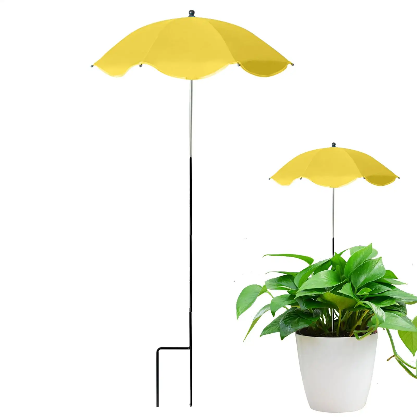 Pflanzenschirm, Regenschirm mit Metallpfahl, wetterfest, Sonnenschutz, Stoff, für Pflanzen im Freien, Blumen, Topf, Sonnenschutz, Gartenbedarf