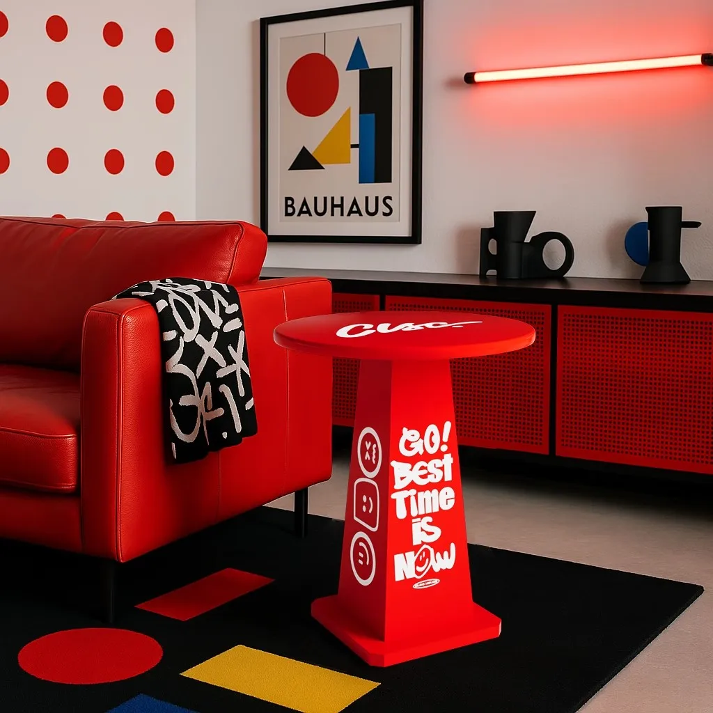 Couchtisch im industriellen Stil, personalisiertes Design, Café, Wohnzimmer, Sofa, kleiner runder Tisch, Eimer, Schlafzimmer, kleines Haus, Beistelltisch