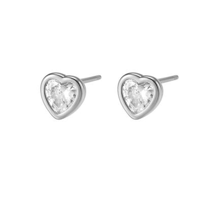 Hey Happiness - Funkelnde Herz Ohrstecker aus 925er Sterlingsilber Ohrringe 1 pair Damen (45.89 € / ) Image