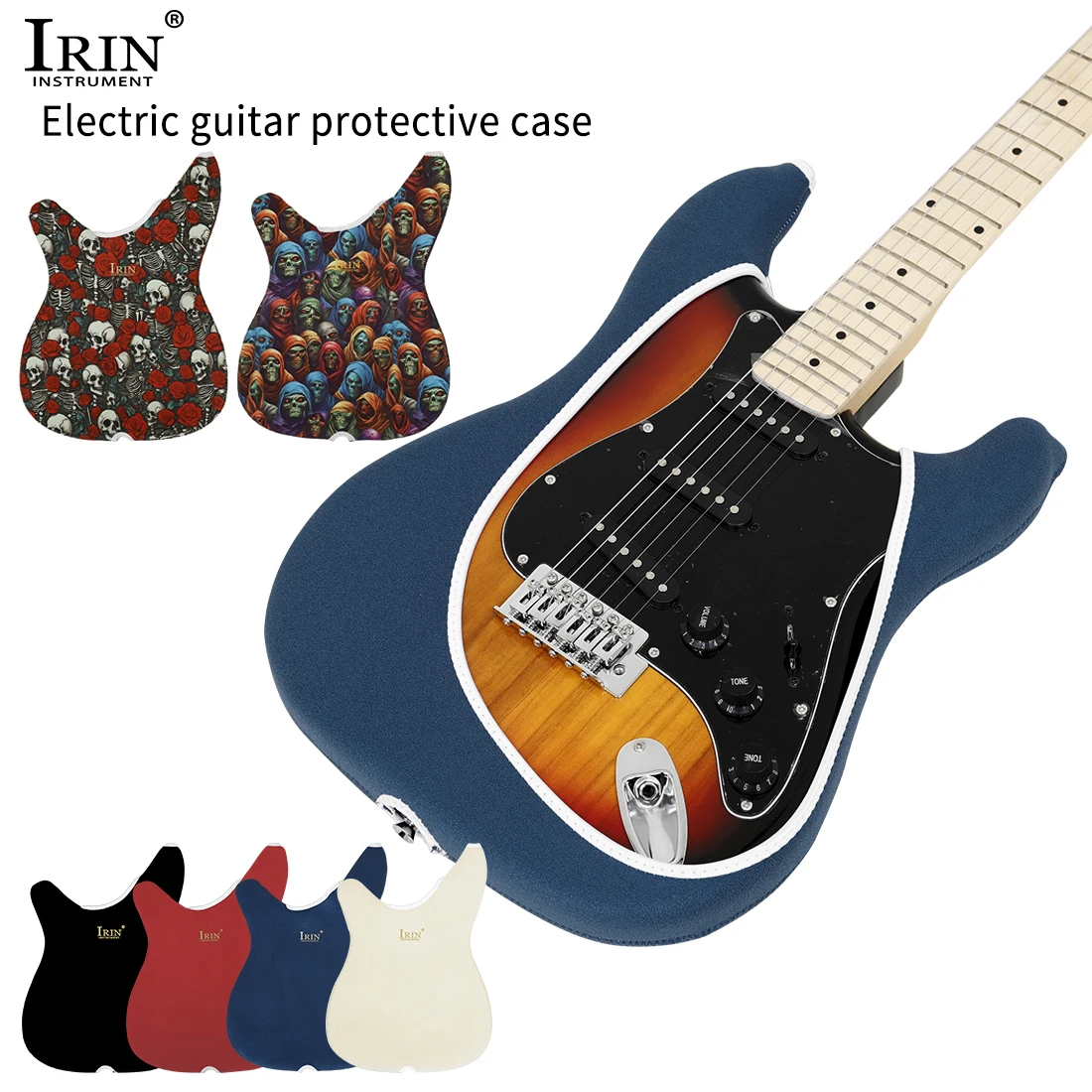 IRIN F-ST Schutzhülle für E-Gitarre, Polyester, bedruckt, Gitarren-Top-Abdeckungen, Lack, stoßfest, Zubehör für E-Gitarre Image