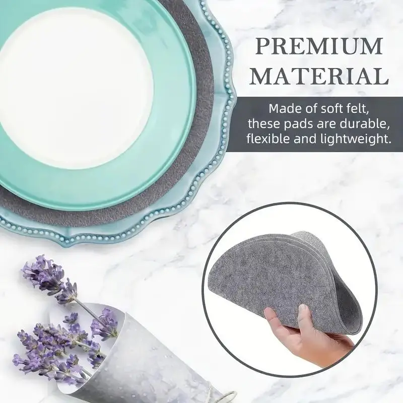15 Stück Topf- und Pfannenfilzschutz, hitzebeständige Trennpads, 3 Größen, verhindert Kratzer, Kochgeschirr, Küchenmatten Image
