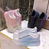 2022 herbst Leder Frauen Schuhe Neue Stil, Mode, Rosa Plattform Schuhe Ins Plattformen Turnschuhe Flut Glanz Bling Strass Schuhe
