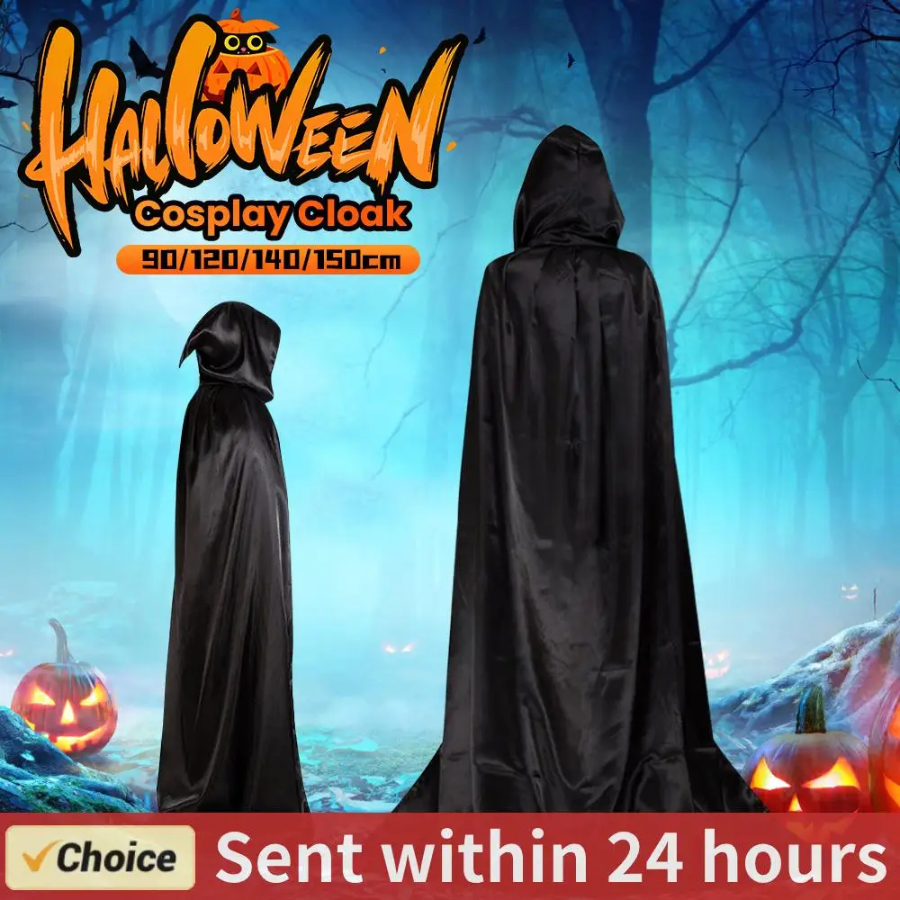 Halloween Umhänge Robe Lange Kapuze Halloween Kostüm Umhang Teufel Dämon Performance Kostüm für Kinder Erwachsene für Halloween Party Image