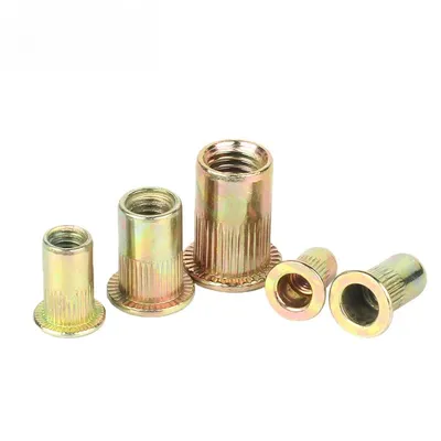 5/10/20PCS Threaded Rivet Nuts Blind Nuts Set Flat Head Insert Rivet Nuts Cap Carbon Steel Rivnuts Tools Kit M3/M6/M8/M10/M12