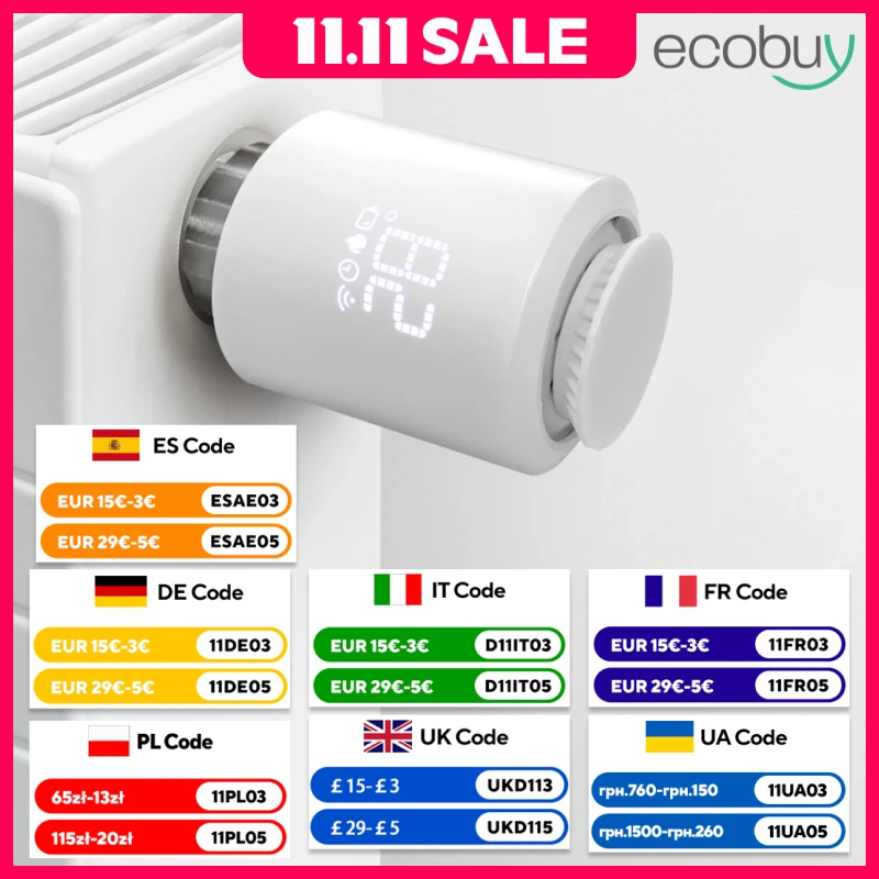 Smart Home ZigBee 3.0 TRV Thermostatventil Smart Thermostat Heizkörperantrieb Temperaturregler Sprach Alexa Google Home Image