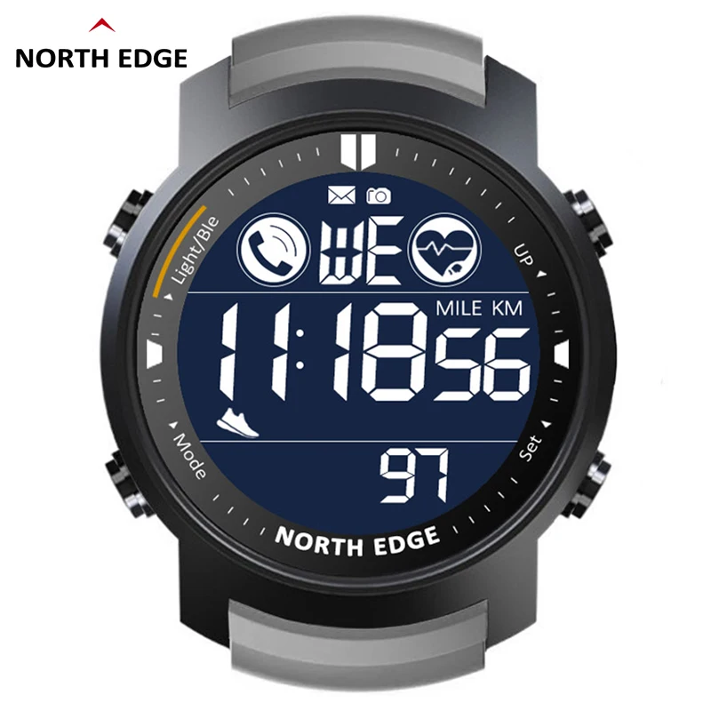 NORDEN RAND männer Digitale Uhr Military Wasserdicht 50M Laufende Sport Schrittzähler Stoppuhr Uhr Herz Rate Armband Android IOS Image