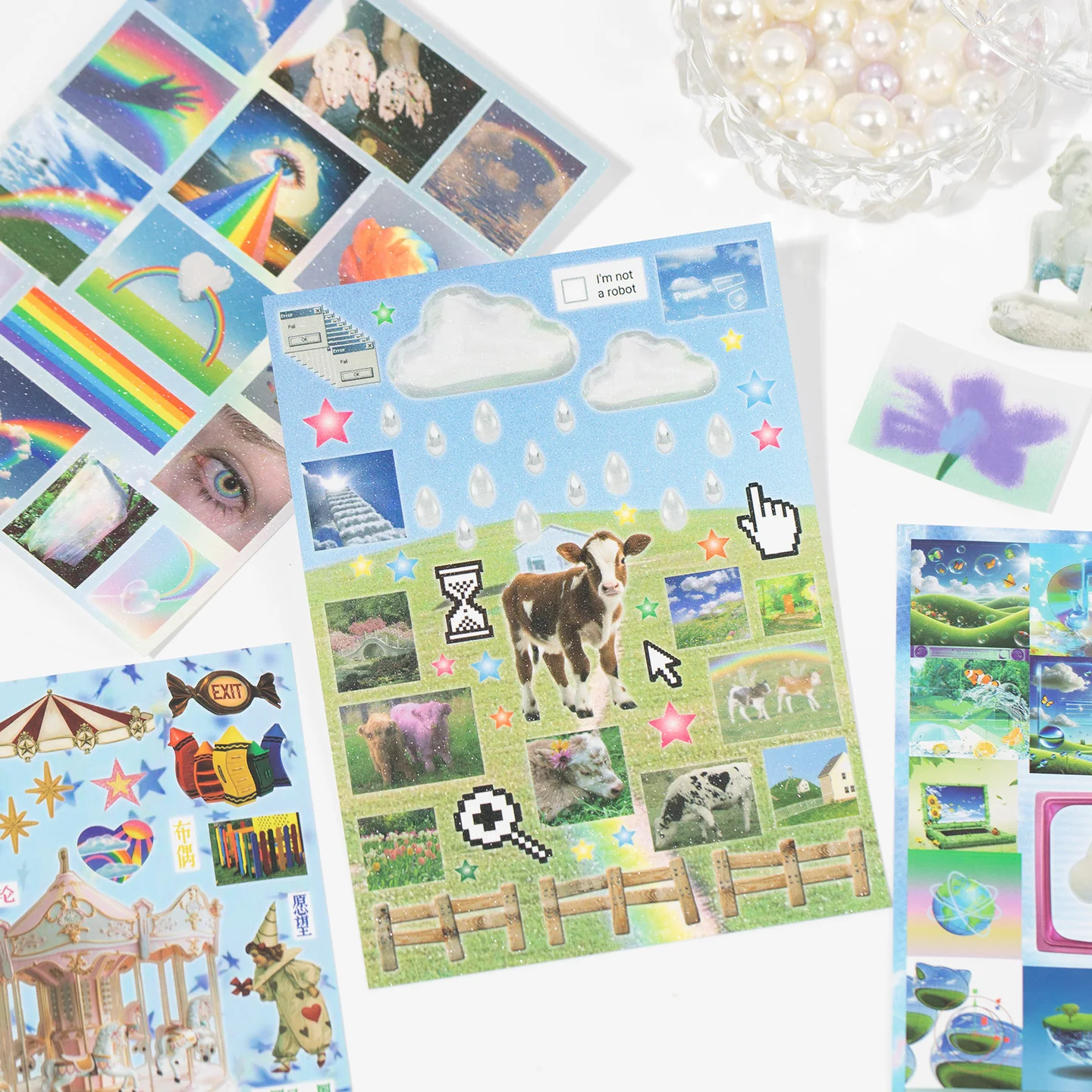 30 Blatt Traumwachstum Serie Kawaii Ins Stanzen Aufkleber Buch Kreative Handbuch Dekoration DIY Scrapbook Material Ästhetik Image