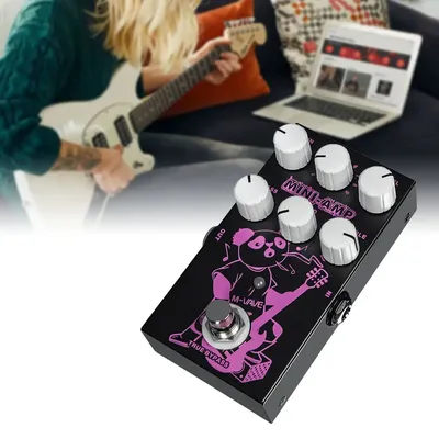 M-Vave Mini-Amp Guitar Simulator Pedal -9 Classic Amp Models & 3-Band Studio Eq True Bypass for Home Recording/live Performances