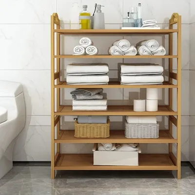 Bamboo Shoe Rack Multifunctional Storage Rack Large Capacity Shoe Rack Modern Brief Dustproof Storage Rack Entrance Shoe Cabinet