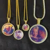 Benutzer definierte Foto Anhänger Memory Medaillon solide Bild Halskette Hip Hop Schmuck personal isierte Bling vereist 26/35/45/68,5mm Größe Charme