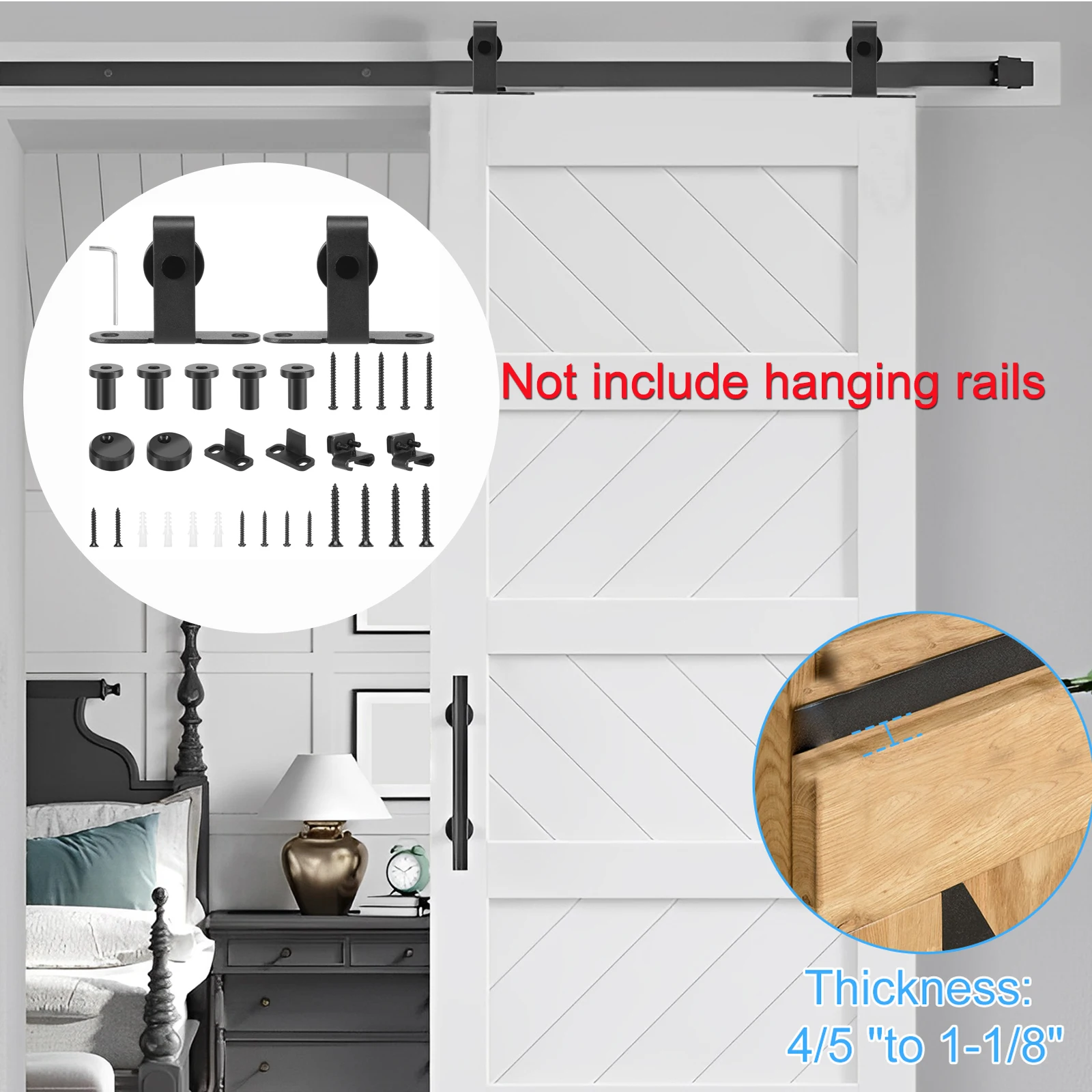 Hardware-Kit für Schiebetüren, Kohlenstoffstahl, Mini-Tür, Schrank, Gleitset, einfache Installation für Schiebe-TV-Ständer, Schränke, Kleiderschrank