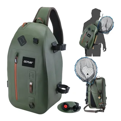 Goture IPX8 Waterproof Fishing Bag 840D TUP Portable Waist Pack Fishing Tool Storage Bag for Fishing Trout Tackle Backpack