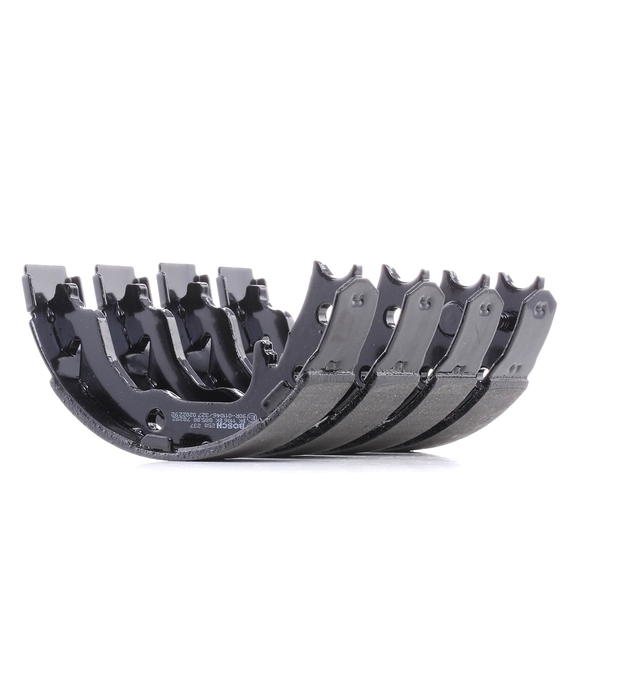 BOSCH Handbremsbeläge PEUGEOT,CITROËN,MITSUBISHI 0 986 487 766 4800A022,MN4800A041,1606295280 Handbremsbacken,Bremsbackensatz, Feststellbremse