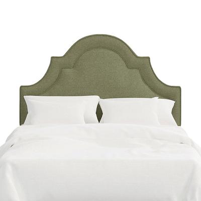 Vanessa Headboard - Notched Arch Bed, Notched Arch Bed/Linen Sage, Queen - Grandin Road