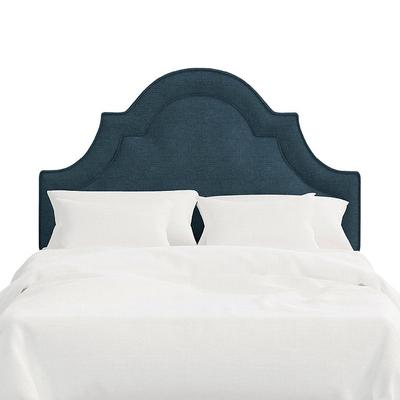 Vanessa Headboard - Notched Arch Bed, Notched Arch Bed/Linen Navy, Queen - Grandin Road