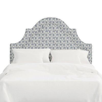 Vanessa Headboard - Notched Arch Bed, Notched Arch Bed/Floral Blue, Queen - Grandin Road