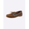 Slipper HEINE, Damen, Gr. 40, braun (cognac, dunkelbraun), Leder, Rindsleder, Veloursleder, Glattleder, modisch, Schuhe