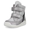 Klettstiefel ECCO "Urban Mini", Kinder, Gr. 29, grau (grau, silberfarben), Veloursleder, Textil, metallic, sportlich, Schuhe, Winterboots, Winterstiefel, Stiefelette mit GORE-TEX