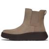 Chelseaboots FITFLOP "F-MODE", Damen, Gr. 41, grau (taupe), Veloursleder, Elastischer Einsatz, casual, Schuhe, Chunky Boots mit Plateausohle