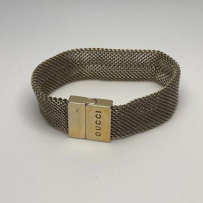 Gucci Jewelry | Gucci Gold-Tone Mesh Bracelet W/ Slide-Lock Closure - Preowned | Color: Gold | Size: Os